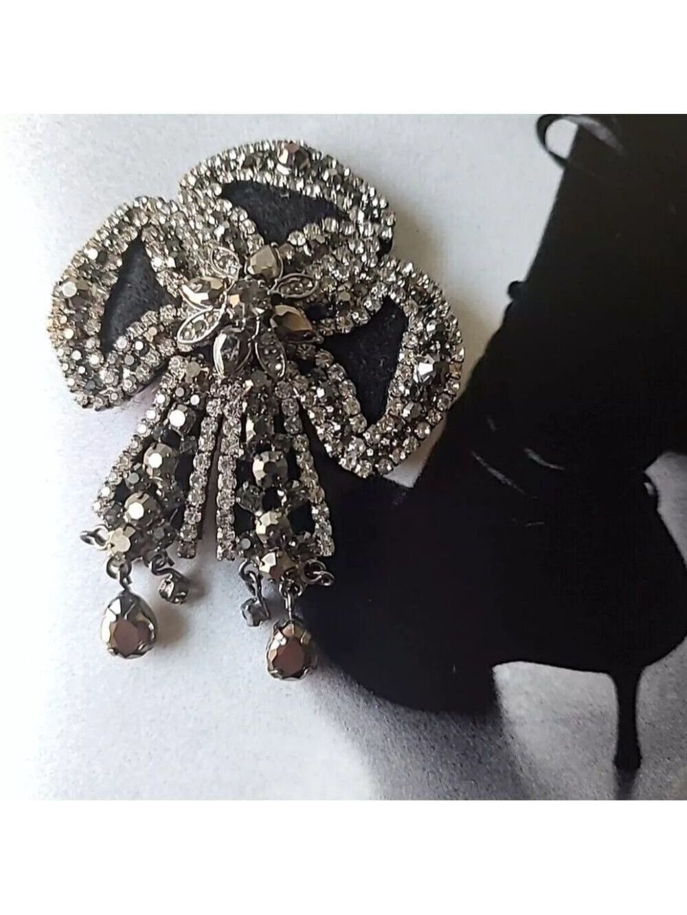 Vera Wang Black Beaded Brooch